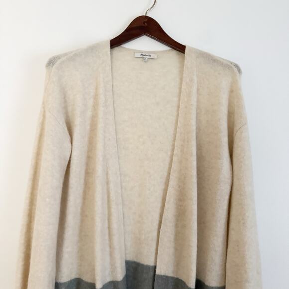 MADEWELL Edgewater Bubble Sleeve Cardigan Sweater Colorblock XS K5801 - Picture 5 of 11